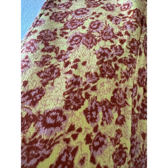 Free People Women's Floral Ditsy Boho Peplum Blouse Size M Tie Waist Festival - Picture 8 of 16